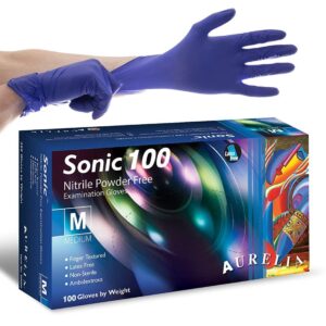 Sonic 100 Blue PF Nitrile Gloves (L) - Box 100