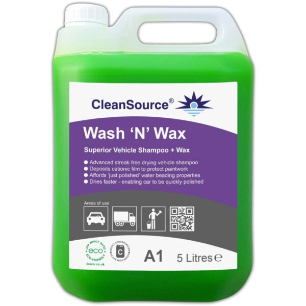 CleanSource® WASH N WAX Vehicle Shampoo -5L