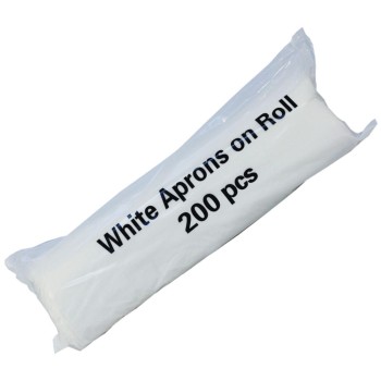 A1W-ROLL200 Premium (16mu) WHITE Aprons on a Roll (27x42") (Roll 200)