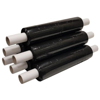 BPW17400 Black Stretch Pallet Wrap 17 Micron 16" 400mm x 300m