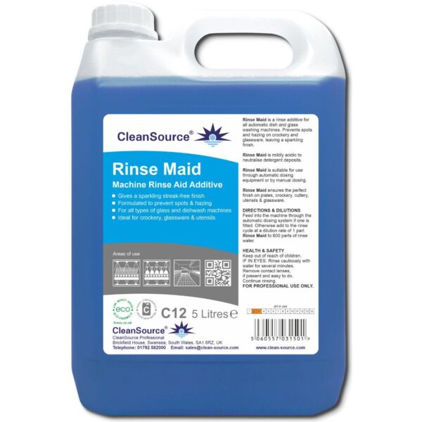 C12.5L CleanSource® RINSE MAID Machine Rinse Aid- 5L