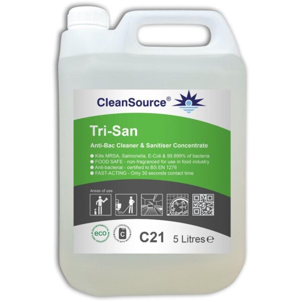 CleanSource® TRI-SAN Food-Safe Anti-Bac Cleaner & Sanitiser - 5L