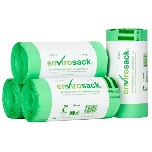 envirosack® Compostable Bin Liners (25L) 300x570x590mm (Roll of 26) x 20 (1x520)