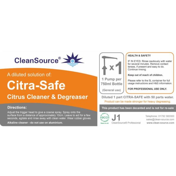 Decanting Trigger Bottle Labels (for CITRA-SAFE) - 250