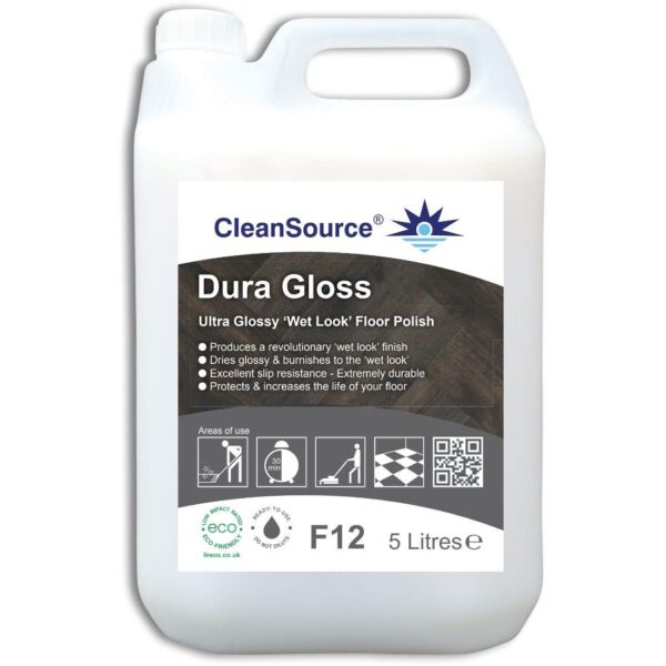F12.5L CleanSource® DURA GLOSS 'Wet look' Floor Polish -5L