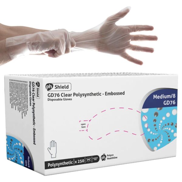 GD76M Powder Free Polysynthetic Gloves - Medium (1x250)