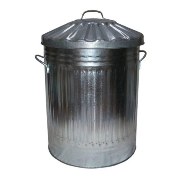 90L Galvanised Dustbin with Lid
