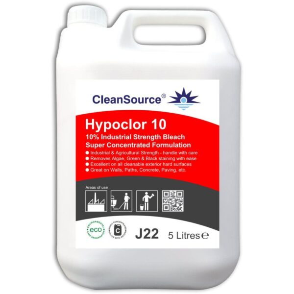 J22 CleanSource® HYPOCLOR 10 Industrial Bleach 10% - 5L
