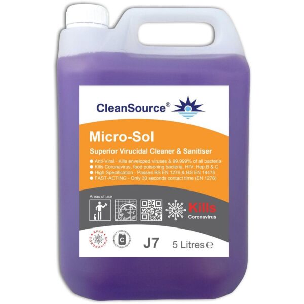 J7.5L CleanSource® MICRO-SOL Virucidal Clnr & Sanitiser -5L