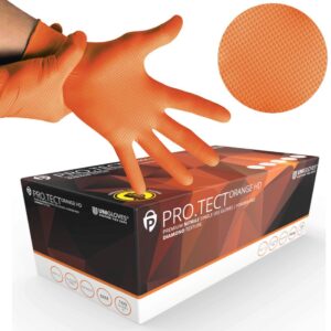 Diamond Grip HD ORANGE P/F Nitrile Gloves - L (1x100)