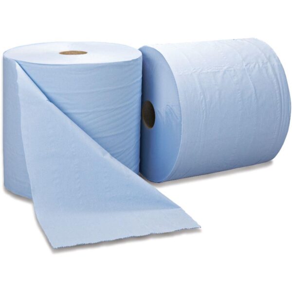 Perola® 2-Ply 280mm x 1800sht (360m) Blue Bumper Rolls (1x2)