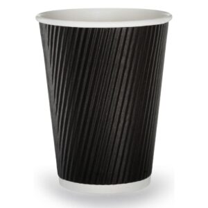 12oz BLACK Ripple Paper Hot Cups 20x25 (1x500)
