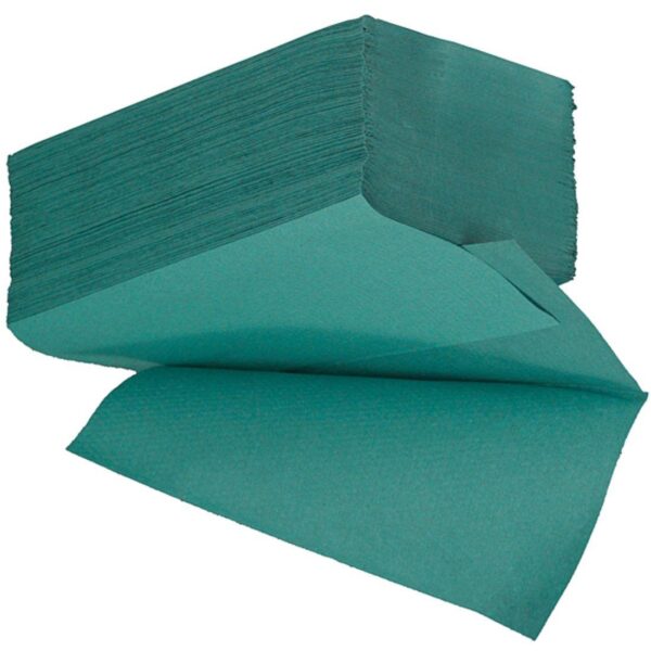 Perola® V-Fold Green Hand Towels 1-Ply (w24.5x21cm) 38gsm (1x3600)