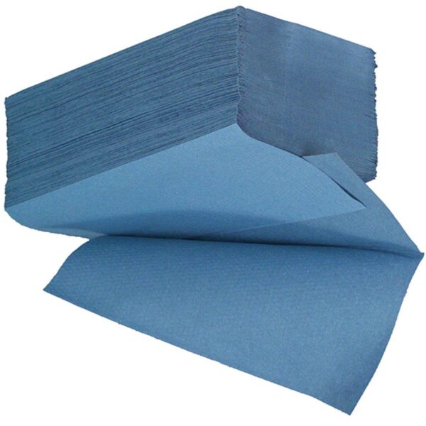 Perola® V-Fold Blue Hand Towels 1-Ply (w24.5x21cm) 38gsm (1x5000)