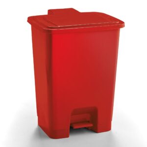 30L Plastic Pedal Bin - Red