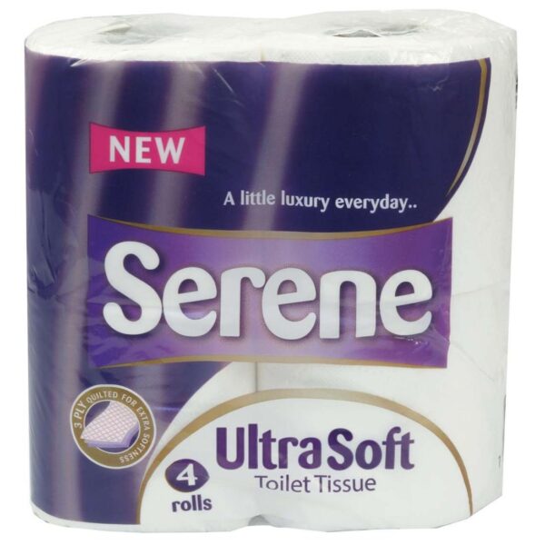 Serene 3-Ply PURE White Toilet Roll-quilted (1x40)