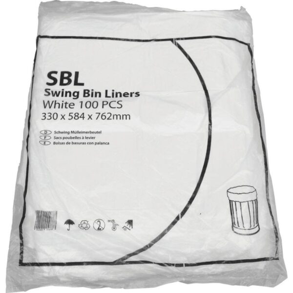 envirosack® Standard White Swing Bin Liners 45L (13x23x30") (1x1000)