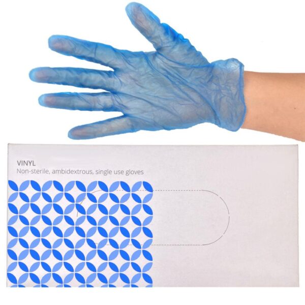 VB1PPM P/Powdered Blue Vinyl Gloves - Med (1x100)