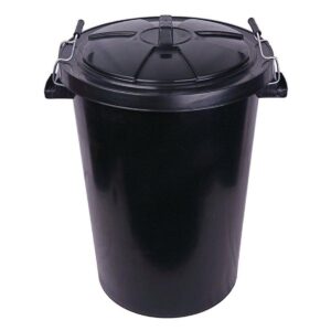 80L Heavy Duty Black Dustbin (C/W) Clip-On Lid