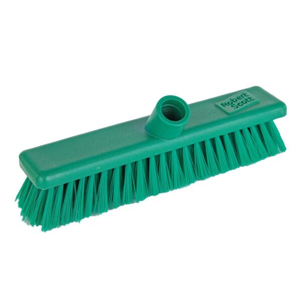 12" Stiff GREEN Hygiene Broom Head