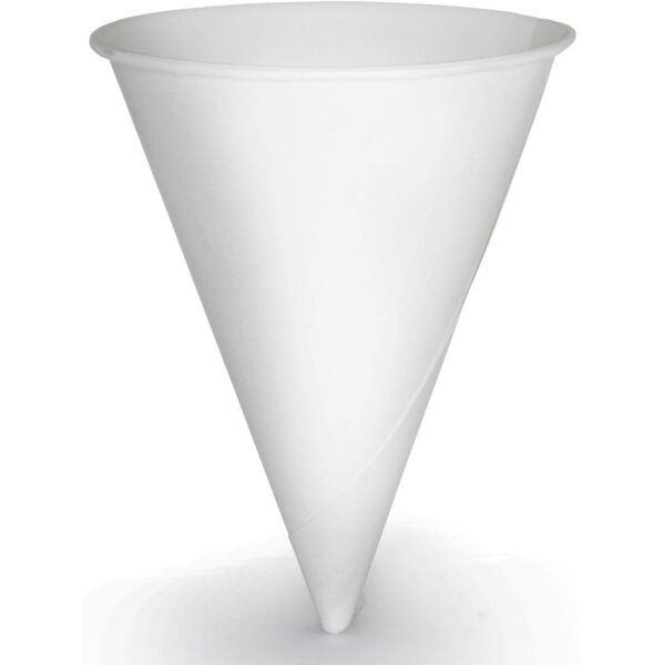 4oz White Paper Water Cones 25x200 (1x5000)