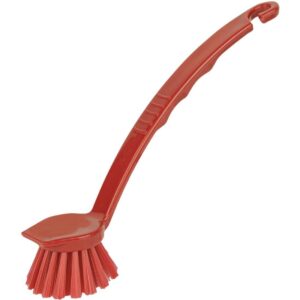 Long Handled Hygiene Washing Up Brush - RED